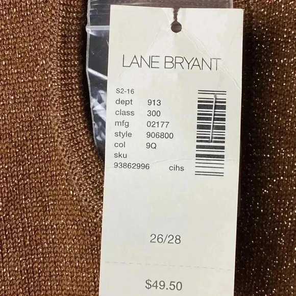 LANE BRYANT WO SIZE 26/28 BRONZE METALLIC HOLIDAY FORMALTOP TURTLENECK KEYHOLE - Picture 7 of 14